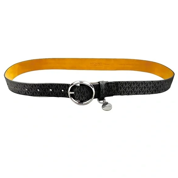 MICHAEL KORS MK logo Belt with Silver Charm Accent - Picture 3 of 5